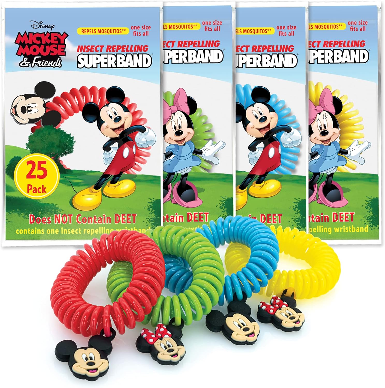 Superband Classic Disney mosquito repellent wristbands 25 pack front view