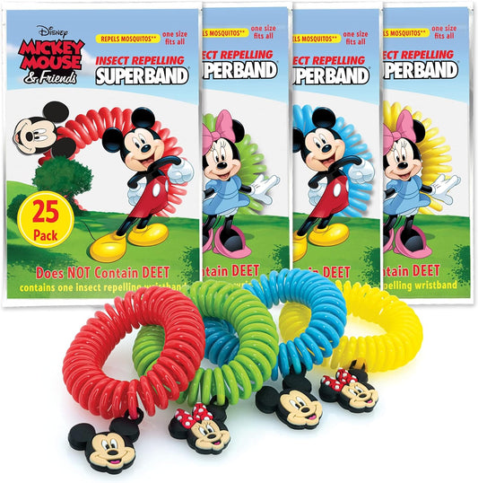 Superband Classic Disney mosquito repellent wristbands 25 pack front view