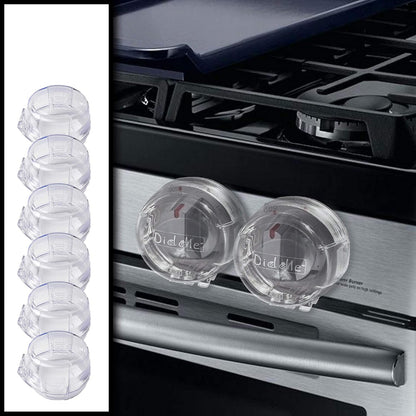 Driddle clear stove knob safety covers front view