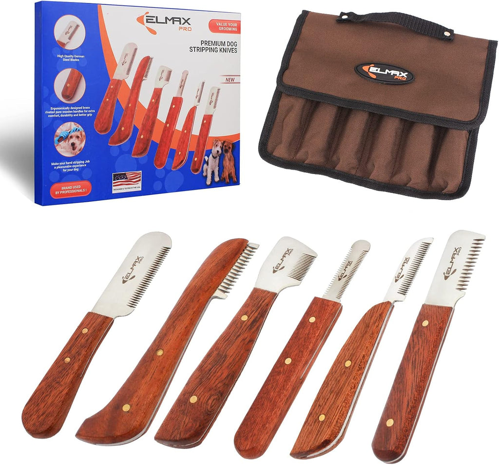 Side profile of the full tang stainless steel blade structure on the Elmax Pro premium pet grooming tool