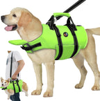 Dogcheer dog life jacket green front view swimming vest