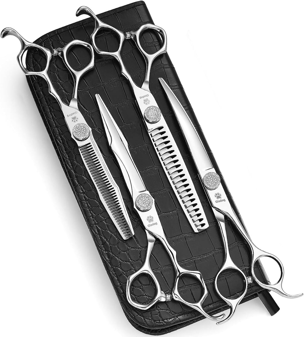 Dog Grooming Scissors Kit with Safety Round Tips, GLADOG Professional 6 in 1 Grooming Scissors for Dogs, Sharp and Heavy-duty Dog Grooming Shears for Dogs Cats Pets - Image 9