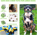 Close up of the twenty-seven inch five-knot indestructible dog rope toy for large breed aggressive chewers