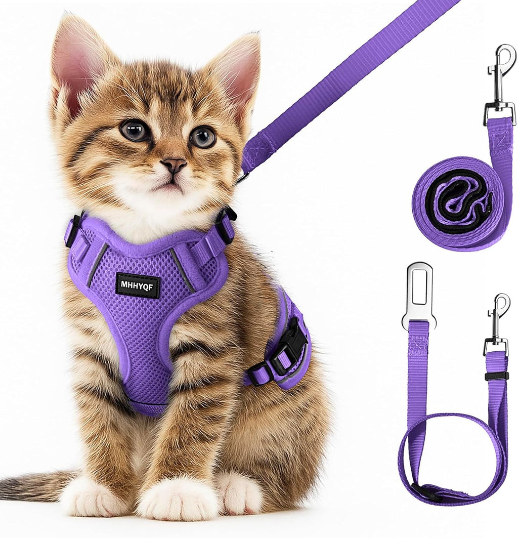 Cat Harness and Leash for Walking, Cat Car Harness, Escape Proof Soft Adjustable Vest Harnesses for Cats, Easy Control Breathable Reflective Strips Harness, Kitten Harness and Leash Set, Black, S - Image 14