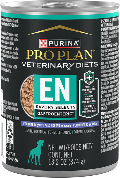 Pro Plan Veterinary Diets Purina EN Savory Selects Gastroenteric with Chicken and with Lamb in Gravy Gastrointestinal Dog Food Variety Pack - (12) 13.2 oz. Cans - Image 9