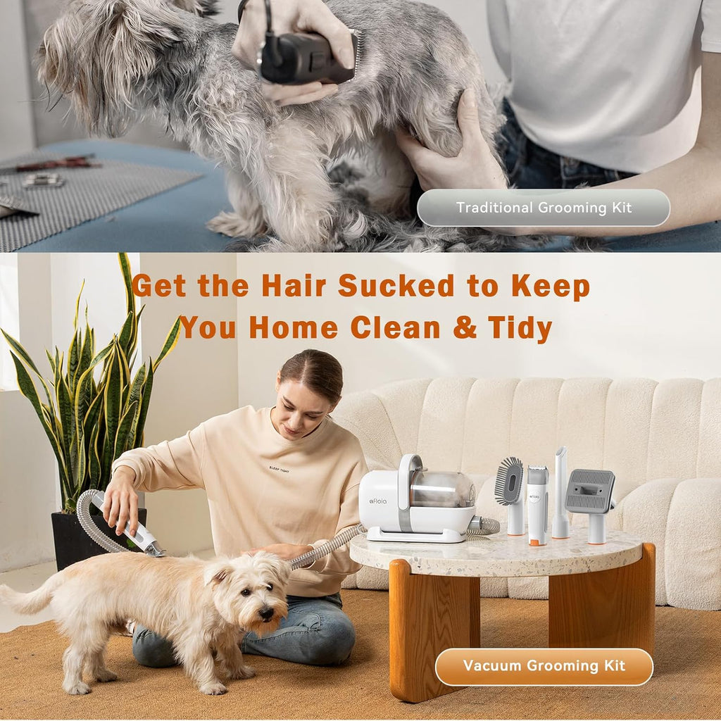 Kakipi six in one pet grooming kit with interchangeable combs and filters