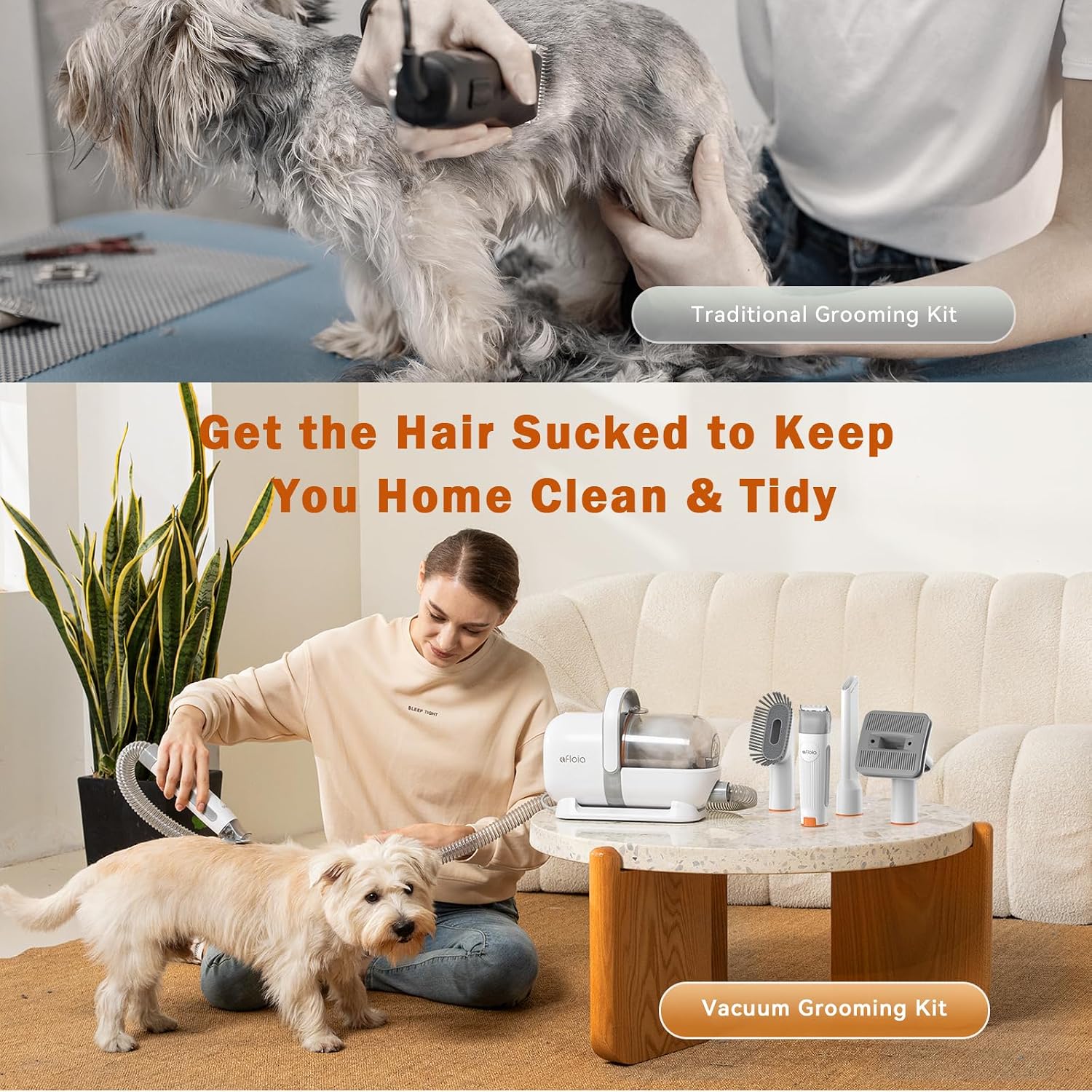 Kakipi six in one pet grooming kit with interchangeable combs and filters