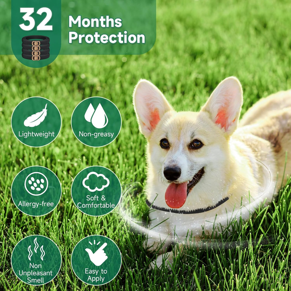 Adjustable Woyamay flea and tick collar for all dog sizes