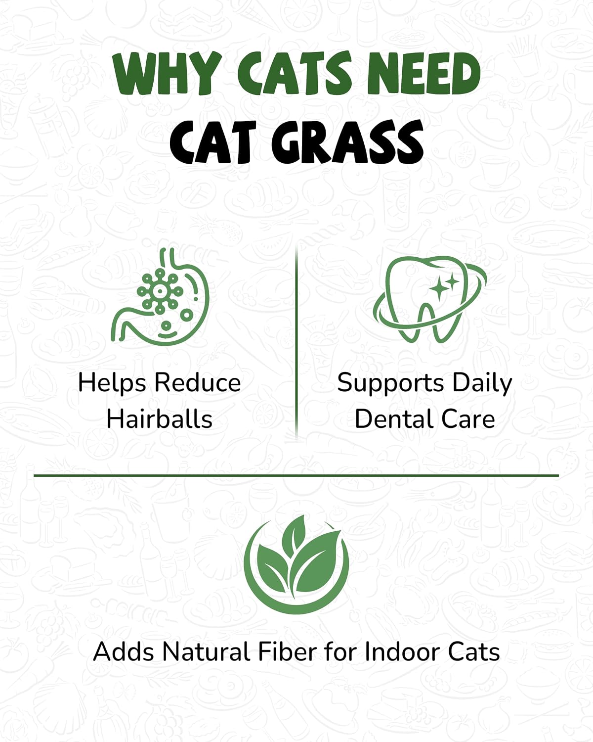 High fiber hairball control indoor feline snack ingredient visualization