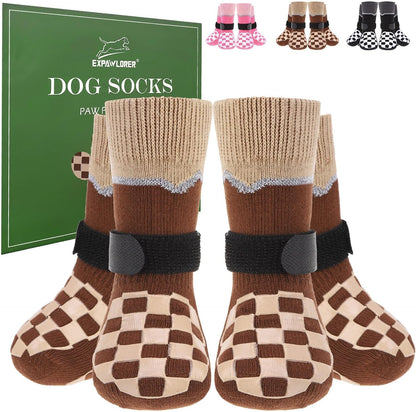 EXPAWLORER Dog Socks to Prevent Licking Paws with Grippers for Hot Pavement & Hardwood Floors Anti Slip, Reflective Dog Shoes Booties Boots & Paw Protectors with for Small Medium Large Senior Dogs XS - Image 10