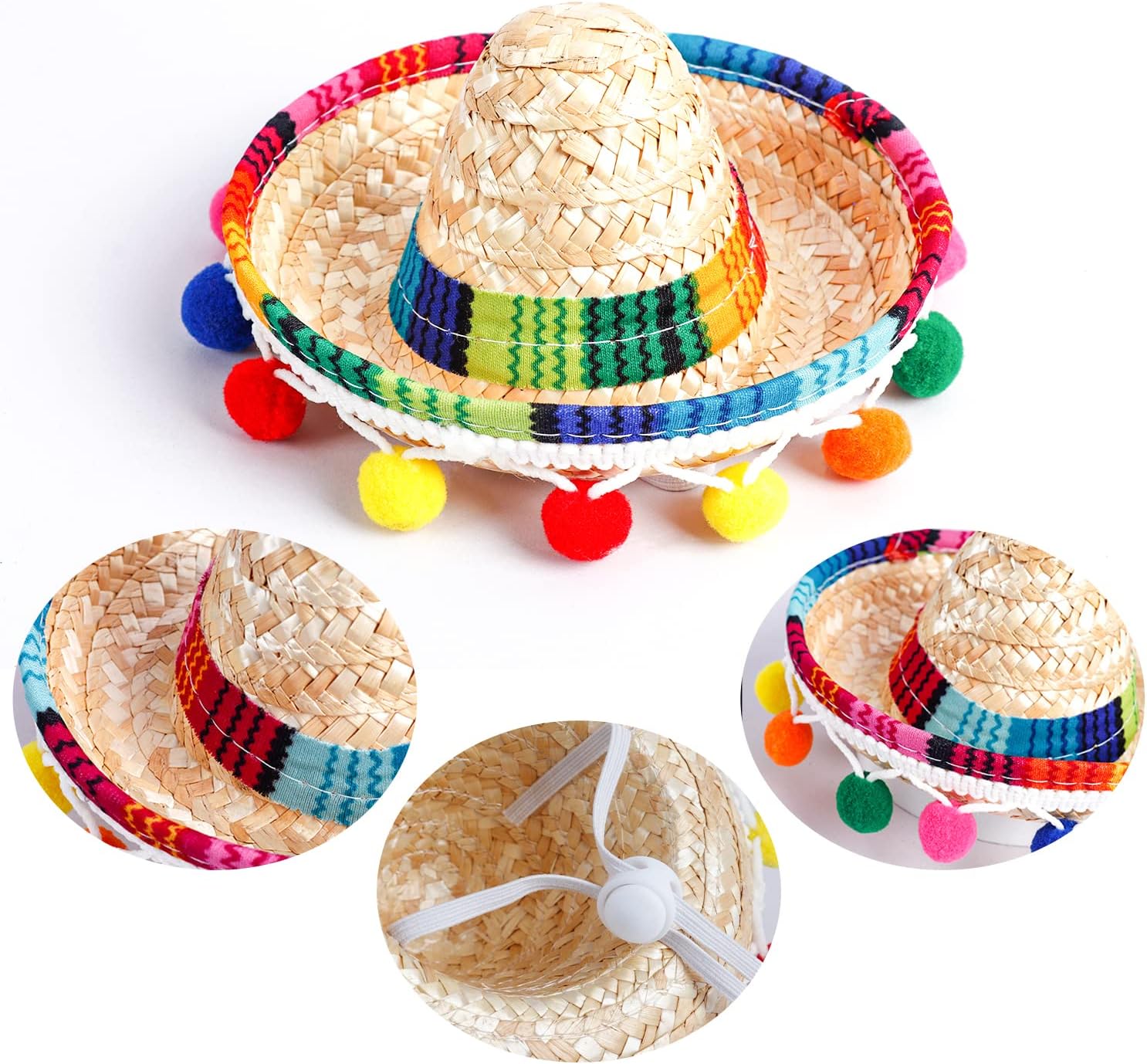 Adjustable elastic strap detail on Crazy Night mini sombrero