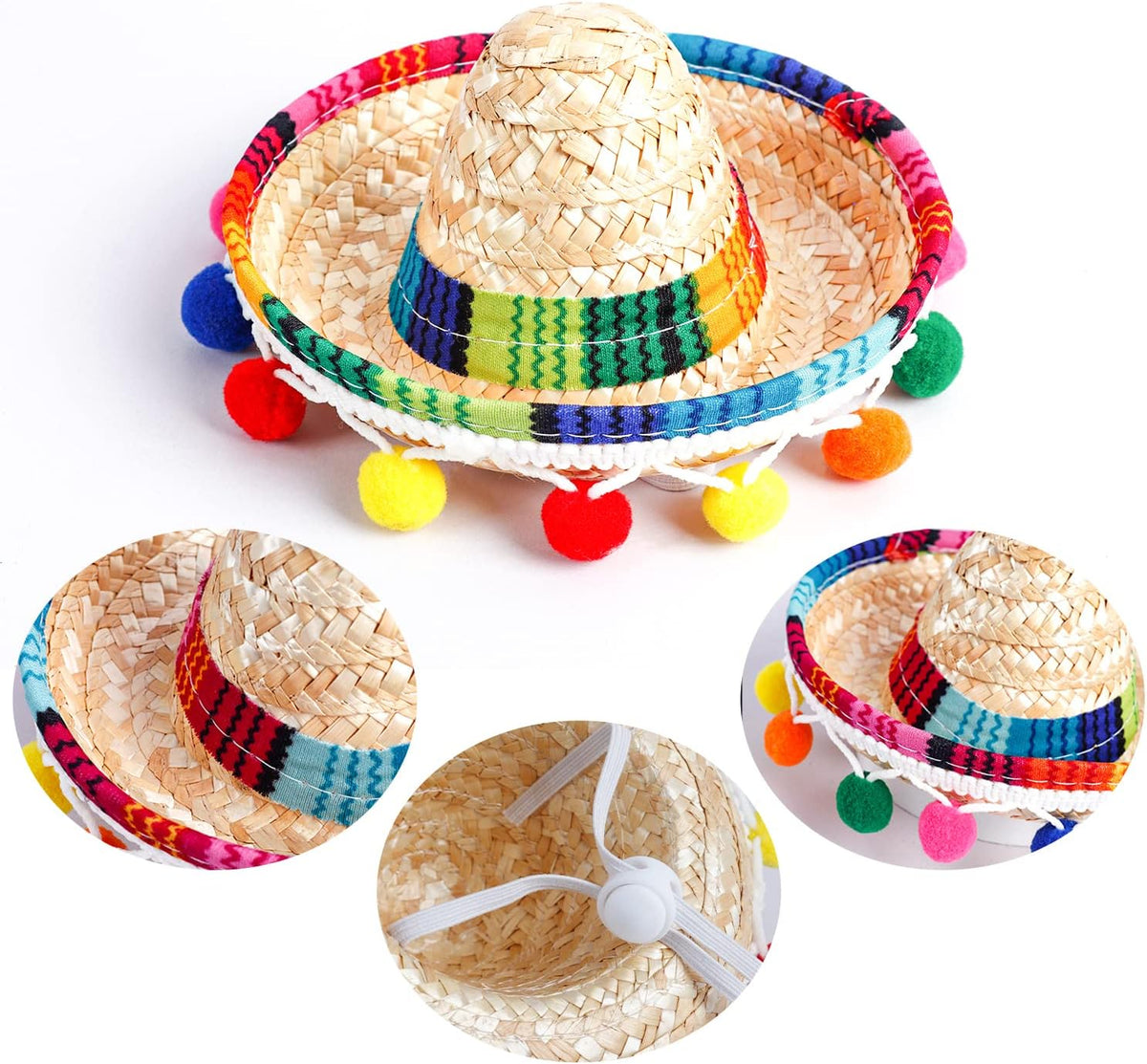 Adjustable elastic strap detail on Crazy Night mini sombrero