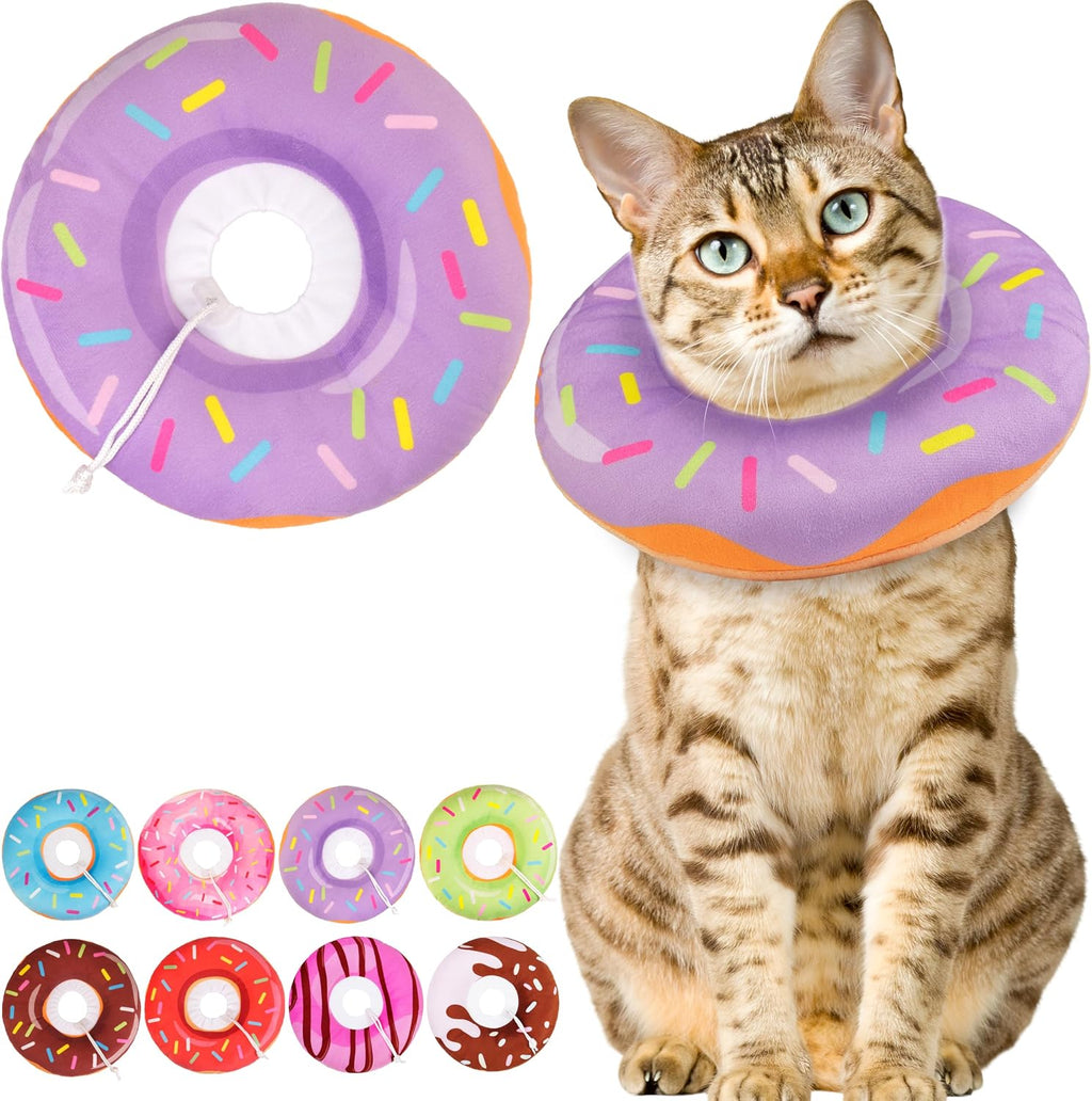 Cat Cone Collar Soft, Adjustable Cat Recovery Collars Spay Cones to Stop Licking, Cute Kittens Donut E Collar After Surgery, Anti-Lick Wound Healing Elizabetan Collars for Kittens (Pink, Small) - Image 13