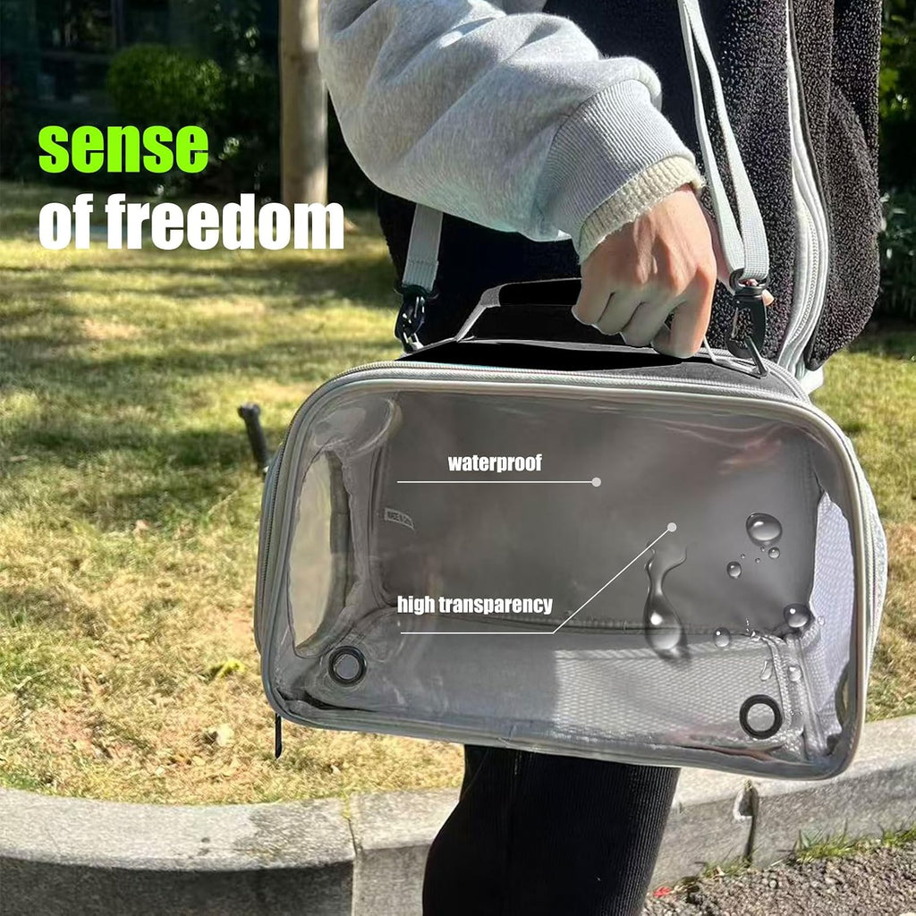 WEVONIGU Scratch-Resistant Bearded Dragon Backpack Foldable Gecko Carrier Ventilation Travel Bag with Clear View Window Dual Carry Cage Options for Travel Hiking & Vet Visits - Image 6