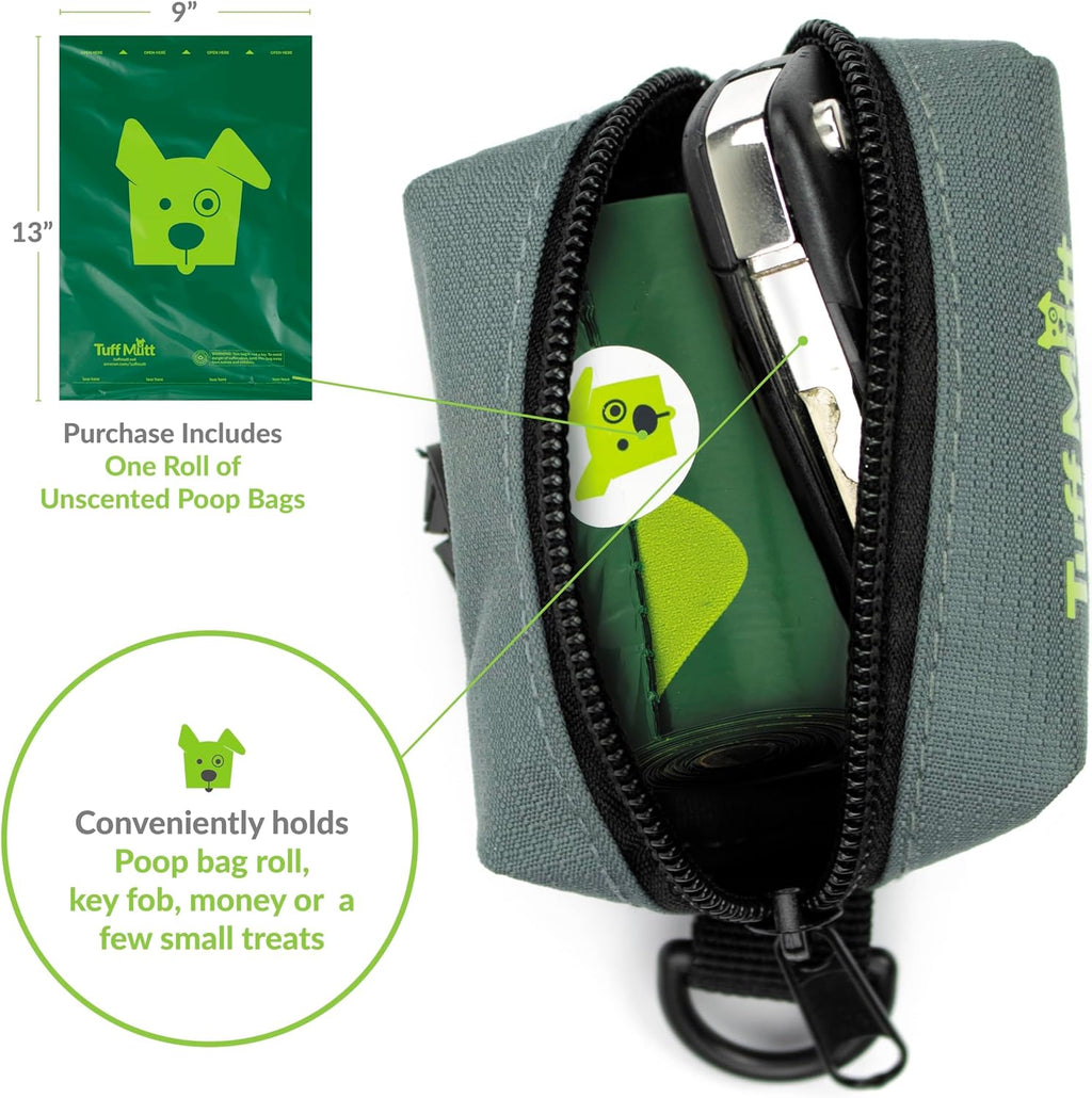 Tuff Mutt Dog Poop Bag Holder with Velcro Attachment - Durable Fabric Poop Bag Dispenser for Leashes - Includes Starter Roll for Easy Cleanup - Image 9