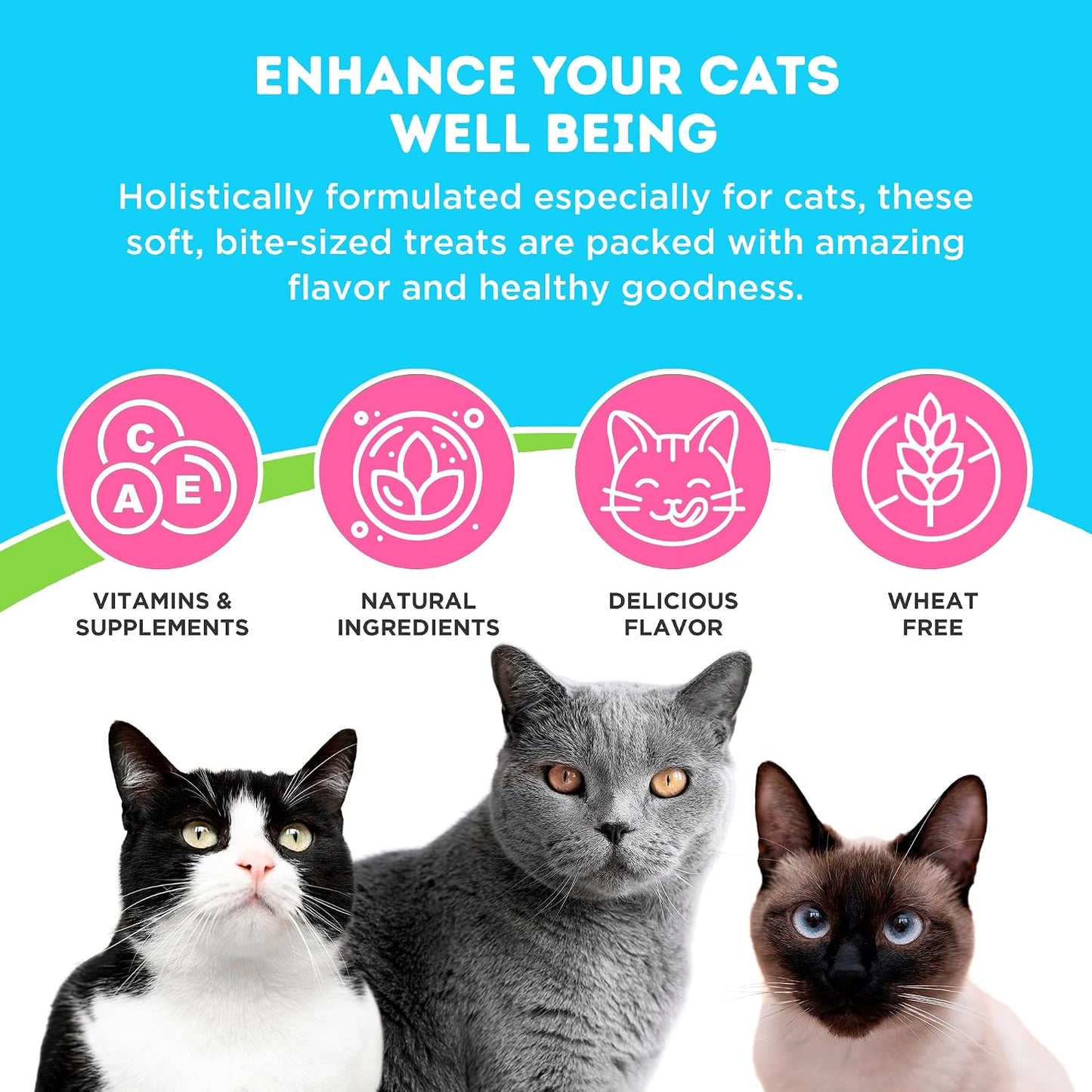 Chicken and liver flavor cat hairball supplement soft bites packaging.