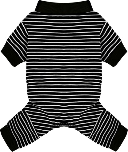 Paiaite Blue Striped Dog Pajamas: 4-Legged Cotton Stretchable Jumpsuit Pjs - Lightweight Cozy Puppy Onesie Clothes, Comfortable Pet Sleepwear for Hair Shedding Coverage M - Image 10