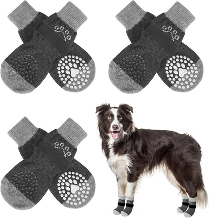 SCENEREAL Anti Slip Dog Sock to Prevent Licking Paws for Hardwood Floors, Boots & Paw Protector Shoes for Hot/Cold Pavement with Grippers, Double Sides Grips for Small Medium Large Senior Dogs - Image 13