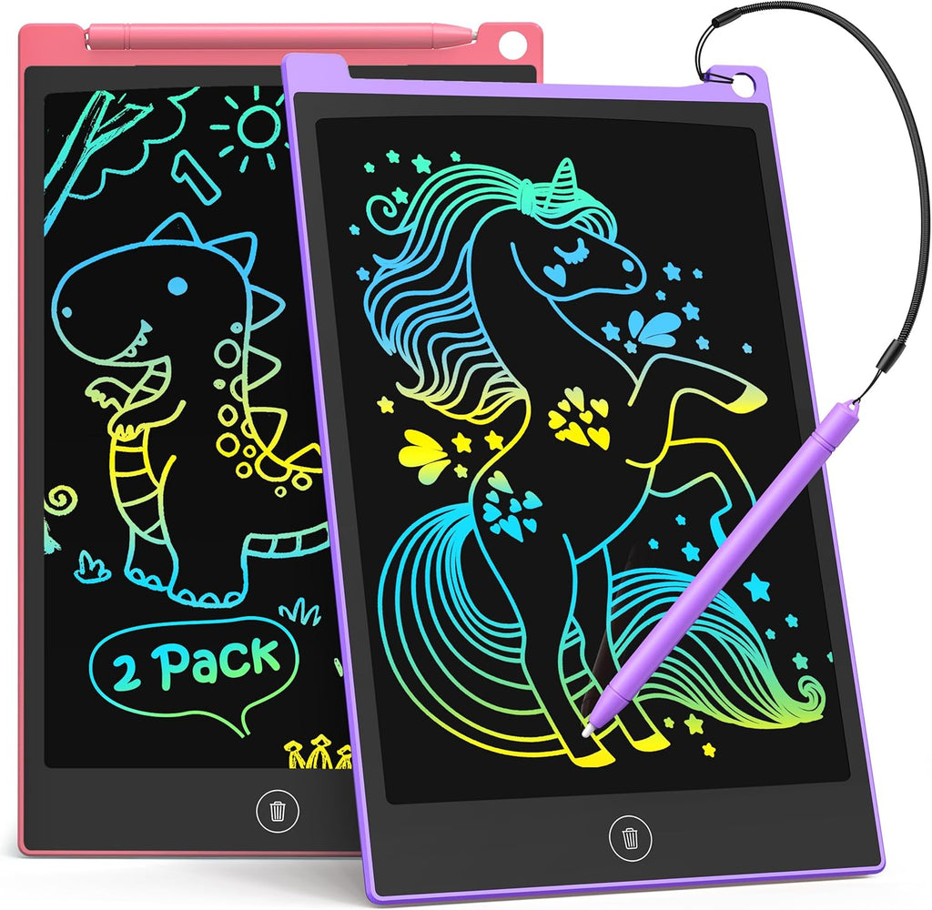 Tecjoe 2 pack 10 inch LCD writing tablet front view for kids
