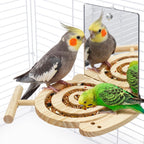 Jevnd natural wood bird toy complete setup