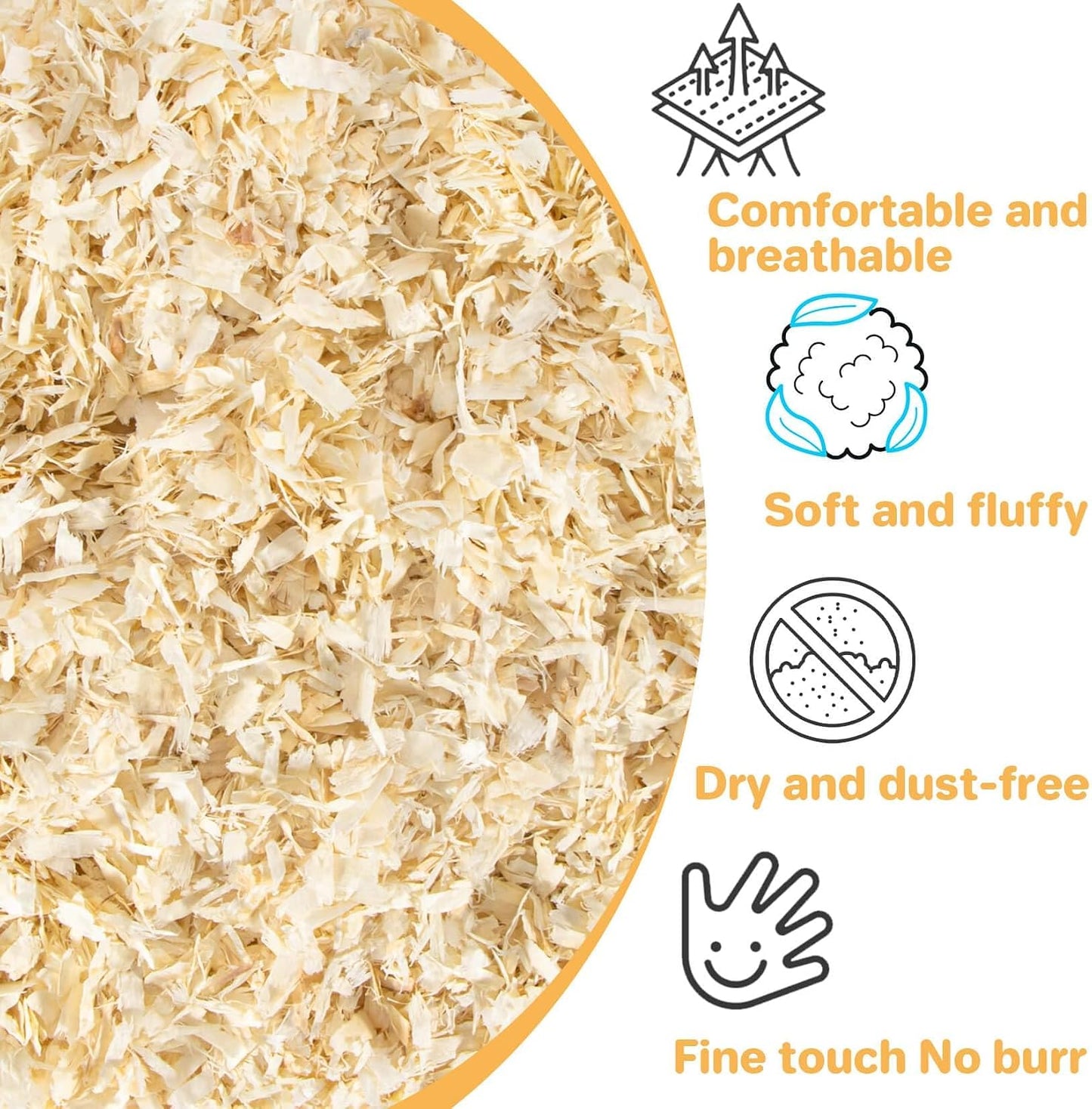 Sukh aspen shavings texture close up