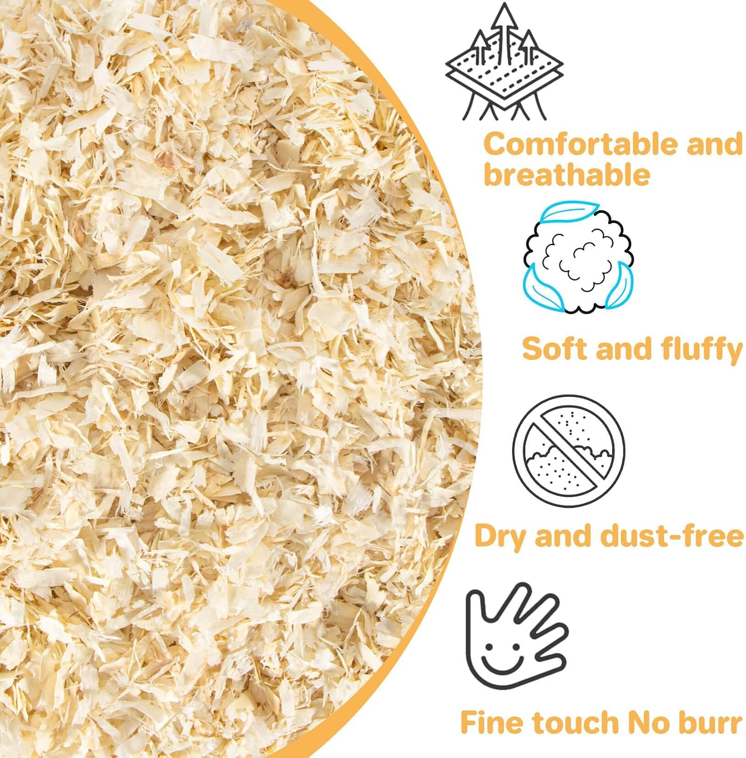 Sukh aspen shavings texture close up