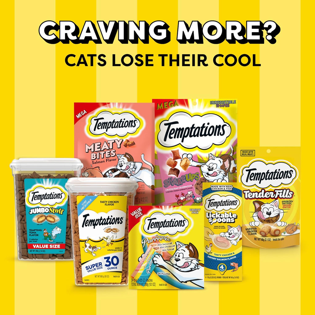 Temptations Cat Treats Indoor Care, Classic Crunchy and Soft Cat Treats, Tasty Chicken Flavor, 4.9 oz. Pouch (Pack of 10) - Image 11