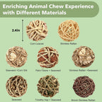 Assorted natural grass rolling toys for small animals