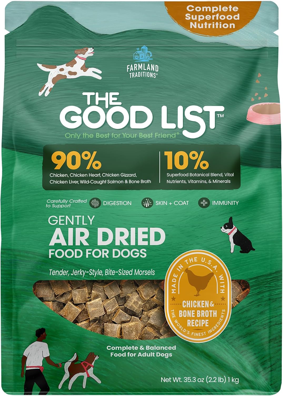 Farmland Traditions The Good List Air-Dried Dog Food, Premium Beef & Bone Broth for Dogs, Protein Rich & Grain-Free Nutrition, 1 Pound Bag - Image 12