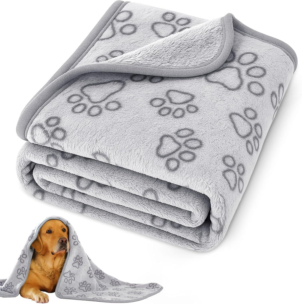41" x 30" Dog Blankets for Medium Dogs, Cat, Premium Soft Dog Blankets for Small Dog Washable, Puppy Blanket Dogs Essentials for Puppies (Grey) - Image 9