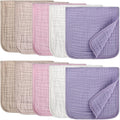 Arnzion 10 pack muslin burp cloths for baby girls front view