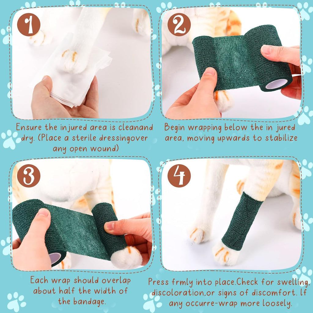 Threlaco no chew bandage wrap stack for pet first aid