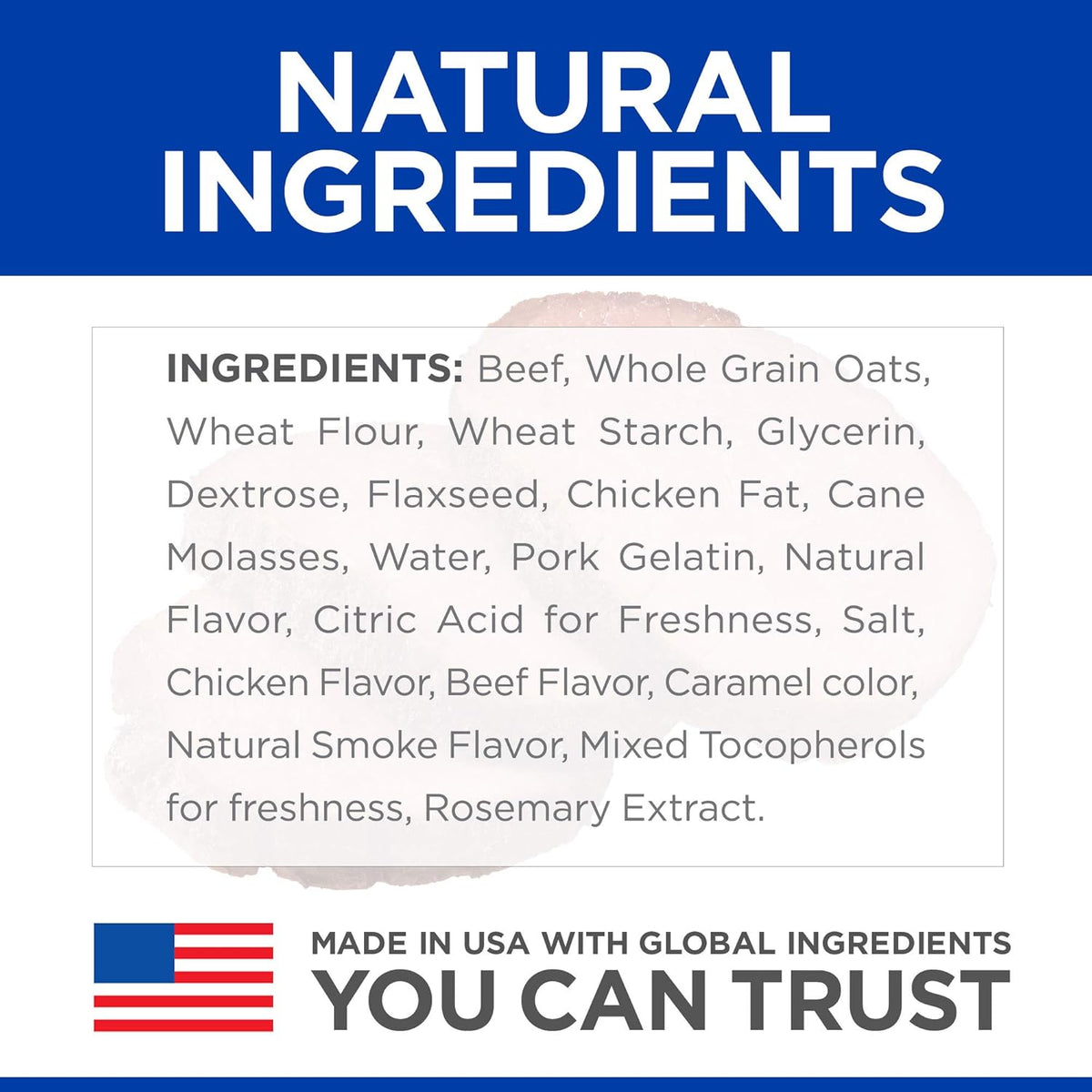 Authentic USA imported Hill's dog treats nutritional label