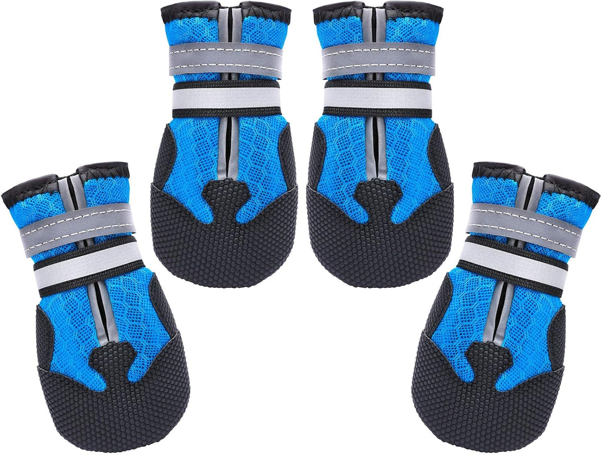 Dimicoo Breathable Dog Boots for Medium Large Dogs,Non-Slip Dog Shoes for Summer Hot Pavement,Lightweight Paw Protector Dog Booties for Outdoor & Indoor Hardwood Floors - Image 9
