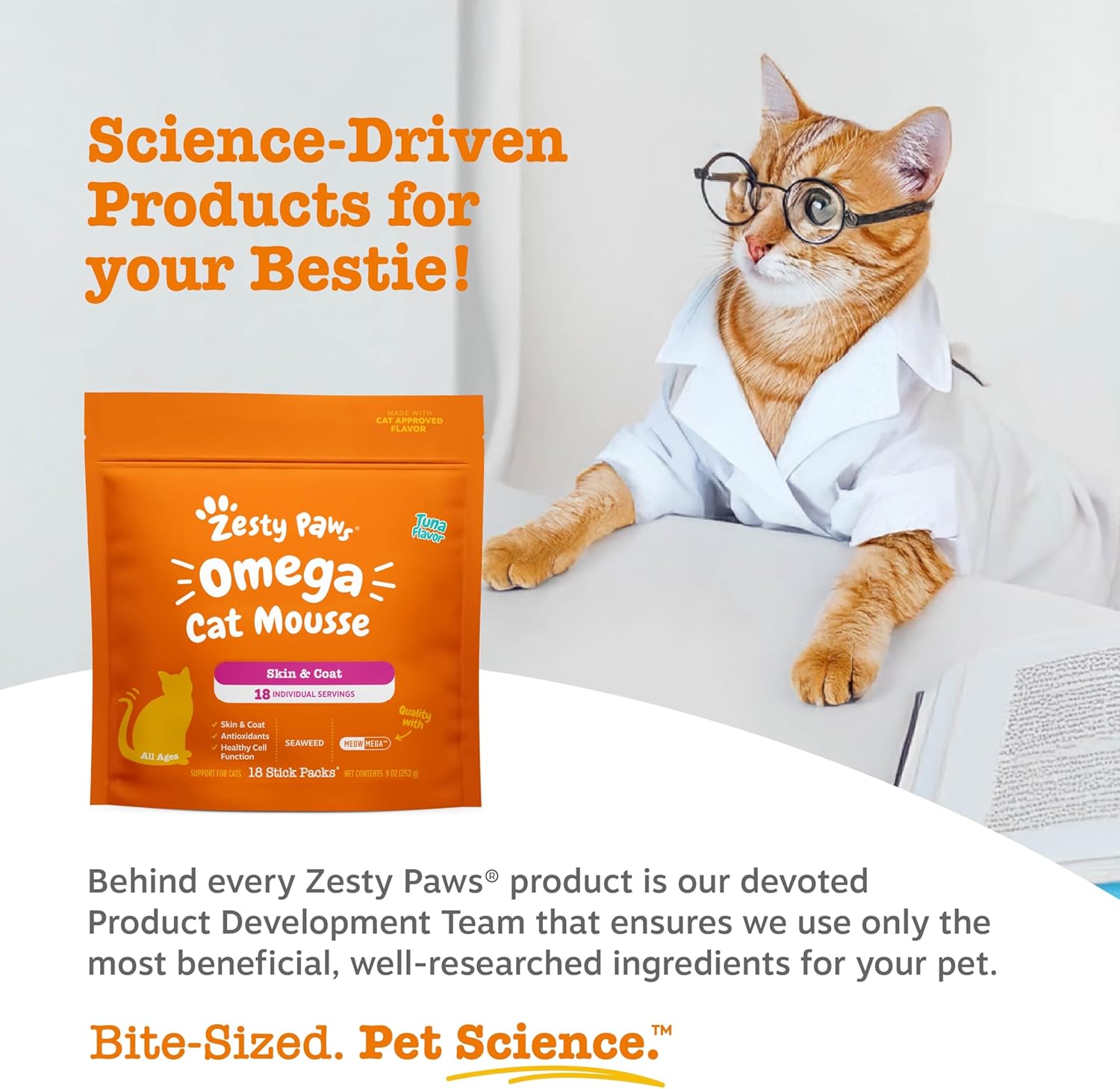 Zesty Paws Omega Cat Mousse nutritional facts panel