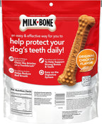 Milk-Bone Large Brushing Chews original chicken flavor bag lifestyle product shot.