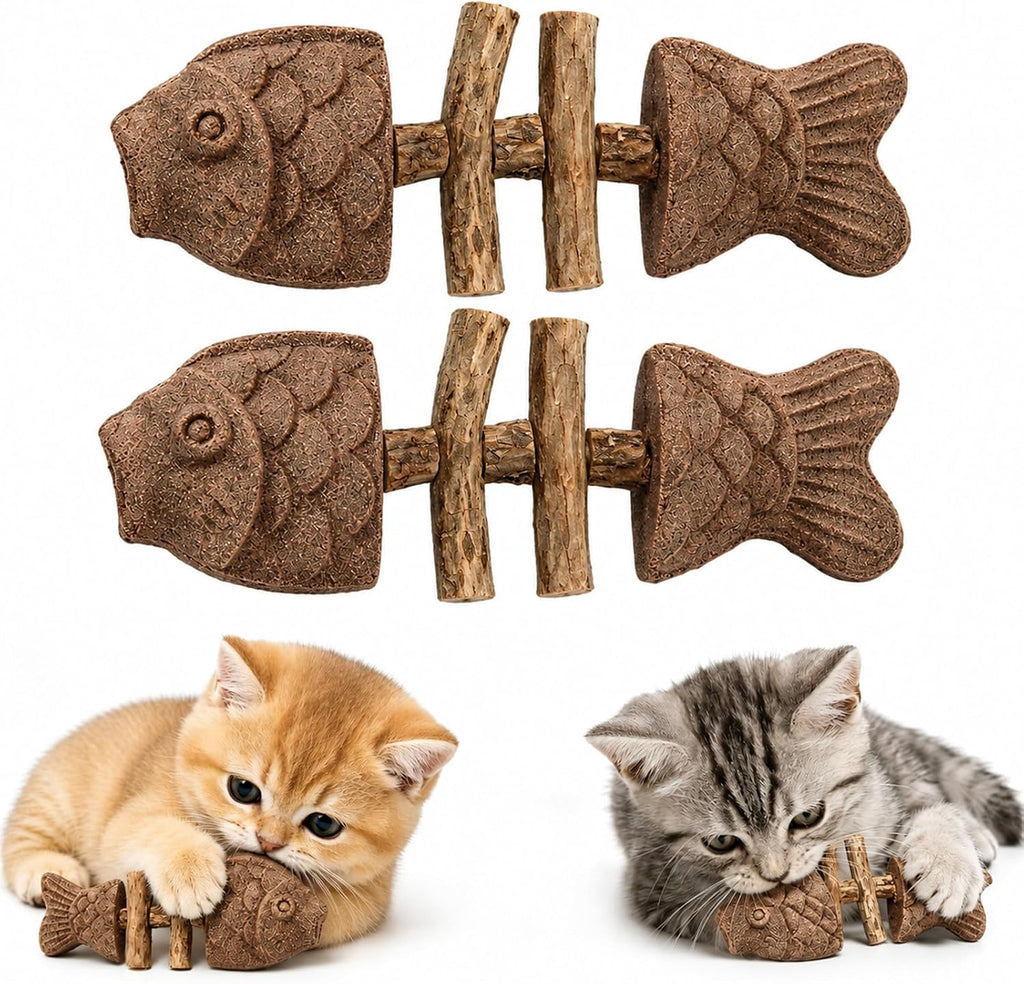 Catnip and Silvervine Chew, Natural Fishbone Chew Toy for Cats, Fishbone-Shaped Cat Dental Toy for Chewing, Licking, Pawing, Boredom Relief & Enrichment for Cats (2 PCS, Mixed Flavor) - Image 10