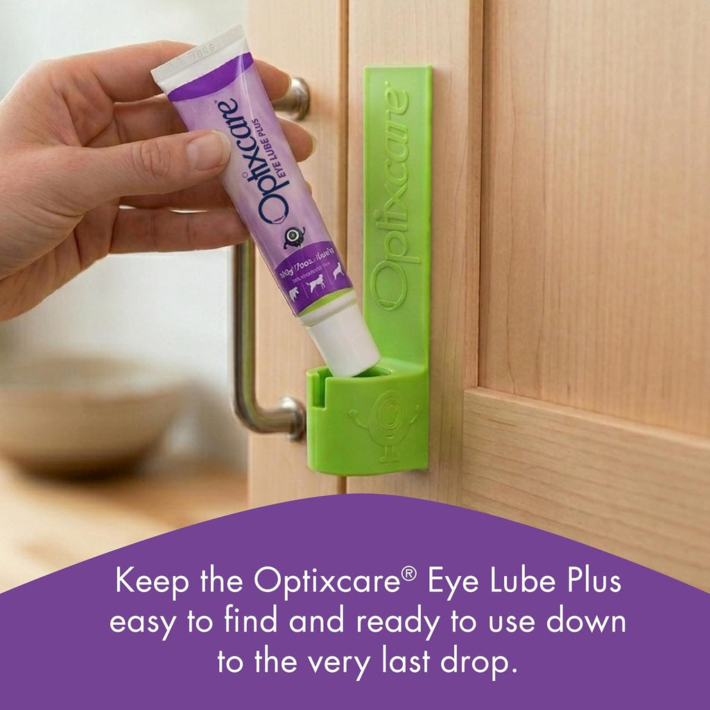 Authentic USA imported Optixcare eye lubrication gel tubes demonstrating the clean dropper tip design for precise application