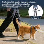 Lightweight and breathable nylon cat walking harness set for outdoor travel.