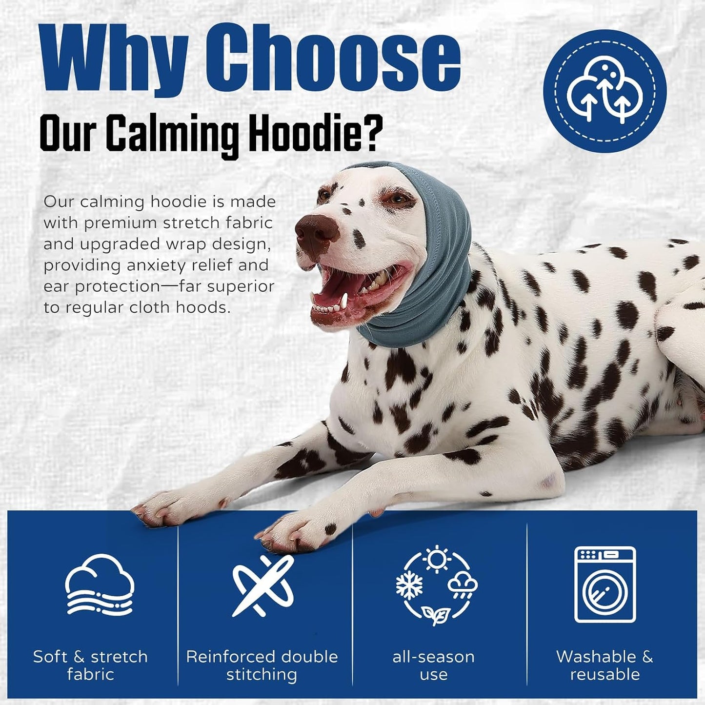 AOOLMOL dog ear muffs noise protection side view during grooming