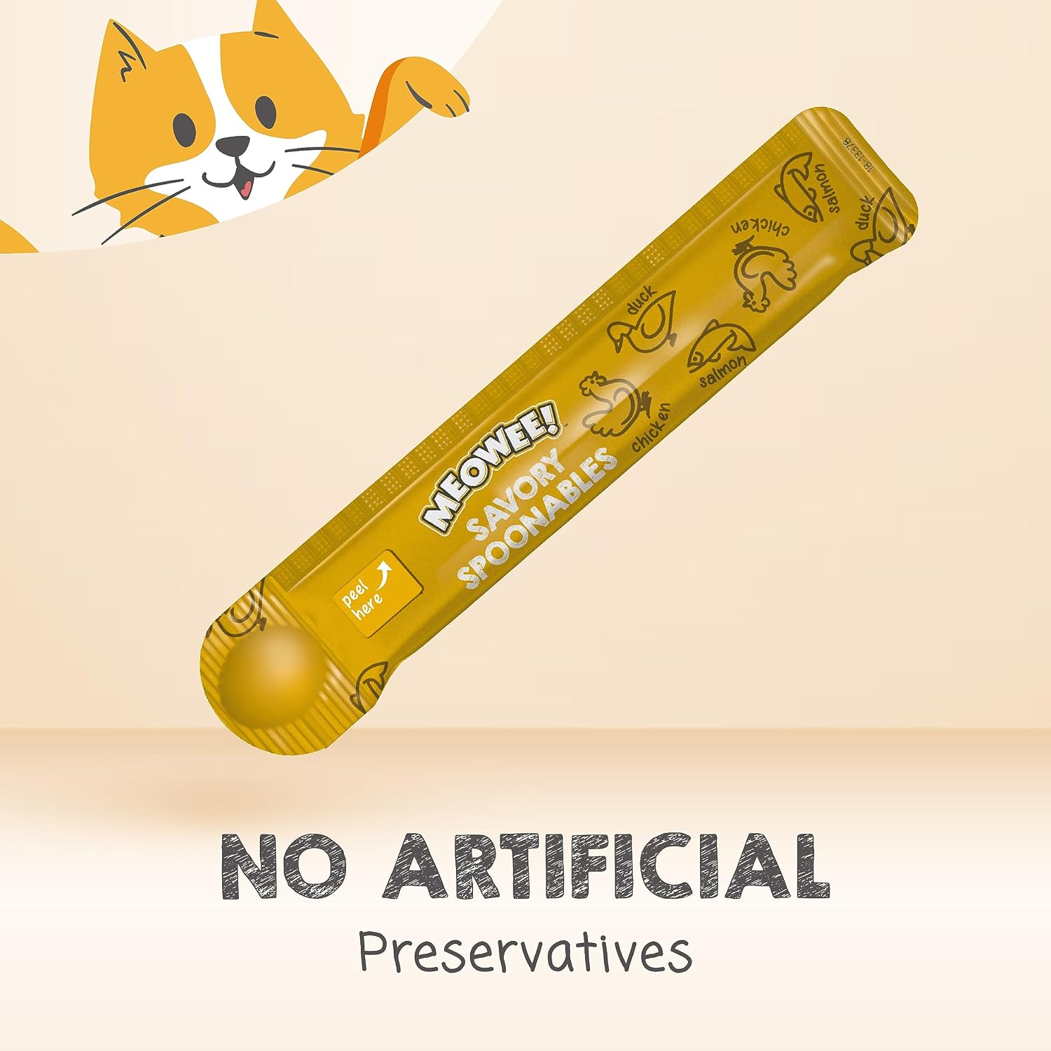 Close up of Meowee! squeezable cat treat texture