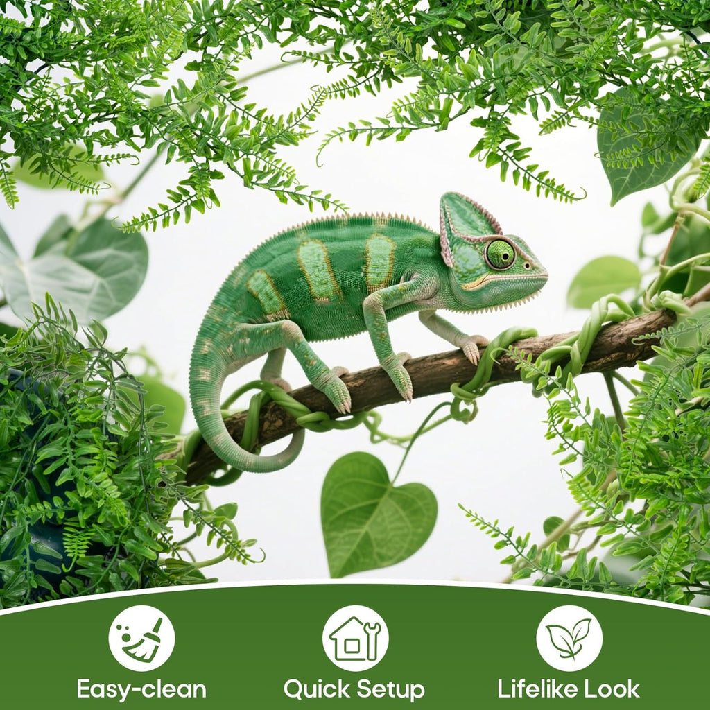 Rainflow 31.5 inch plastic terrarium plants for geckos and snakes