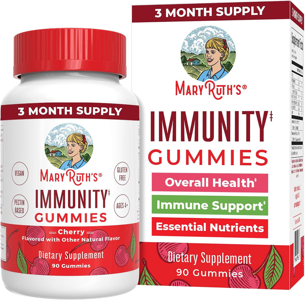 Mary Ruth's 5-1 Immunity Gummies with Elderberry for Kids & Adults | Cherry | Pectin Based | Vegan | 90 Count - Image 1