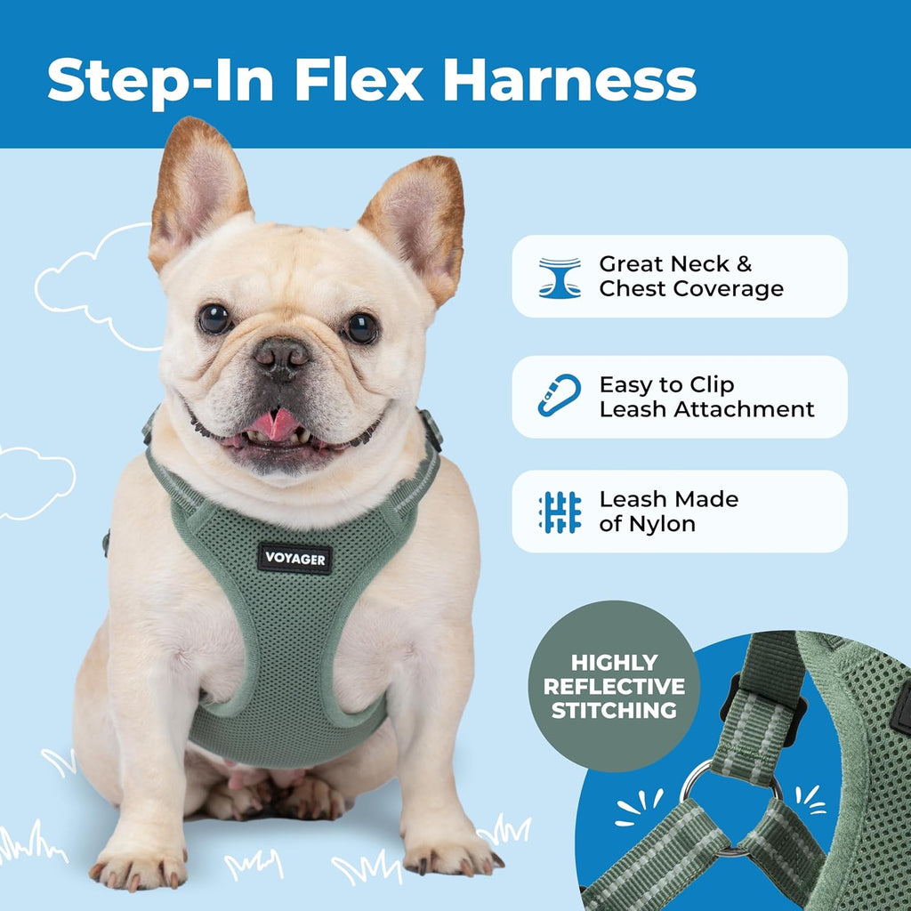 Best Pet Supplies Voyager moss green premium lightweight dog walking harness side view