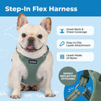 Best Pet Supplies Voyager moss green premium lightweight dog walking harness side view