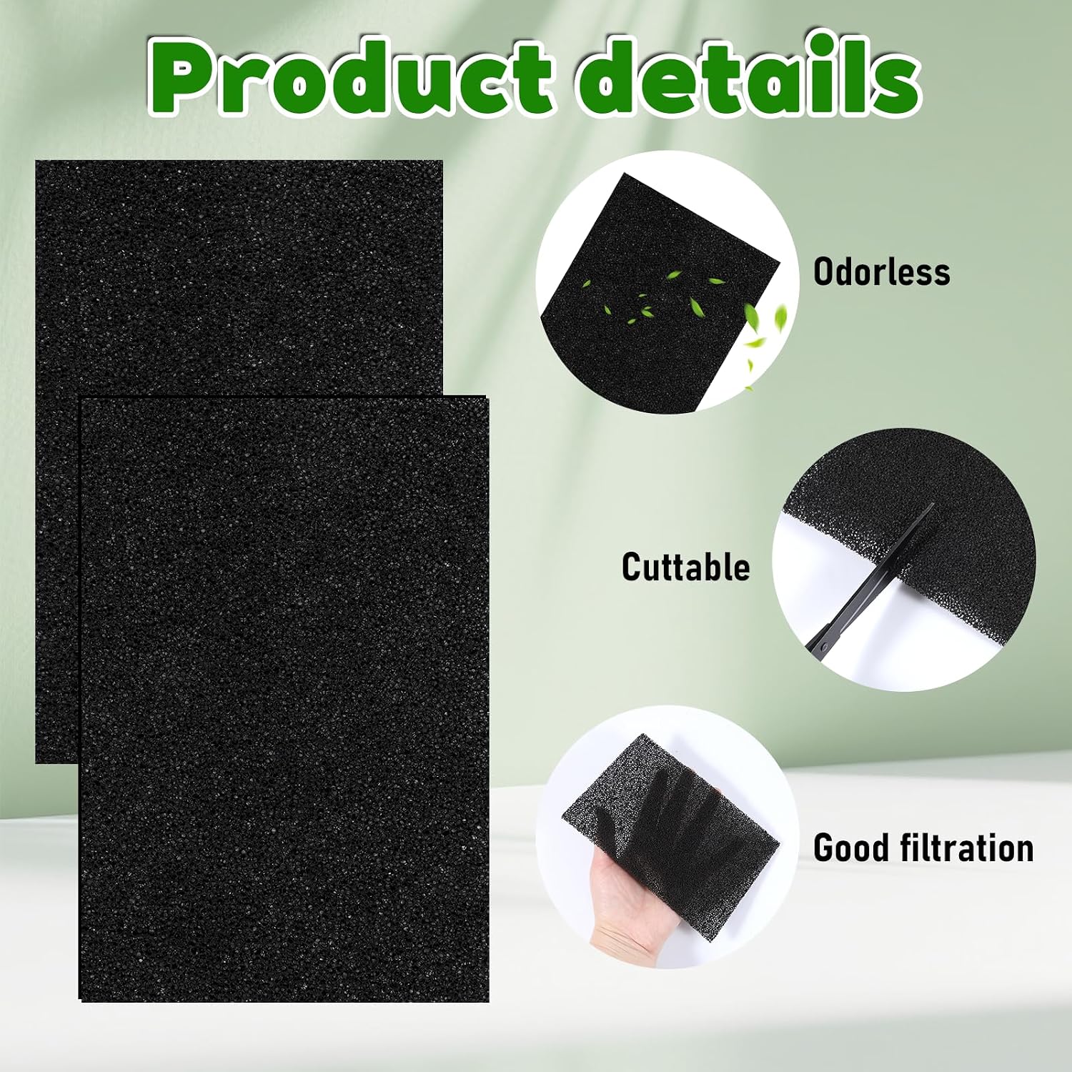 High density activated carbon cat litter deodorizer pads package content view