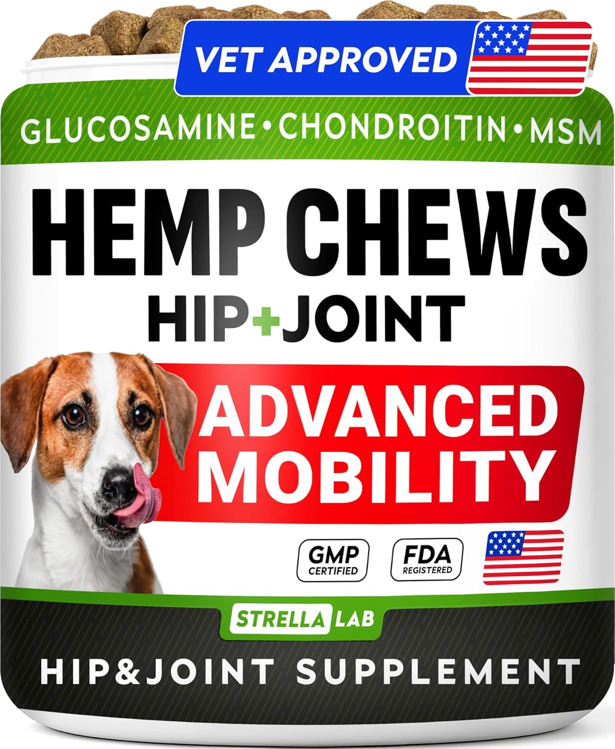 Hemp Chews for Dogs - Hip & Joint Supplement with Glucosamine - Joint Pain Relief Treats - Omega 3, Chondroitin, MSM - Advanced Mobility Support - Chicken Flavor - 120 Ct - Made in USA - Image 13