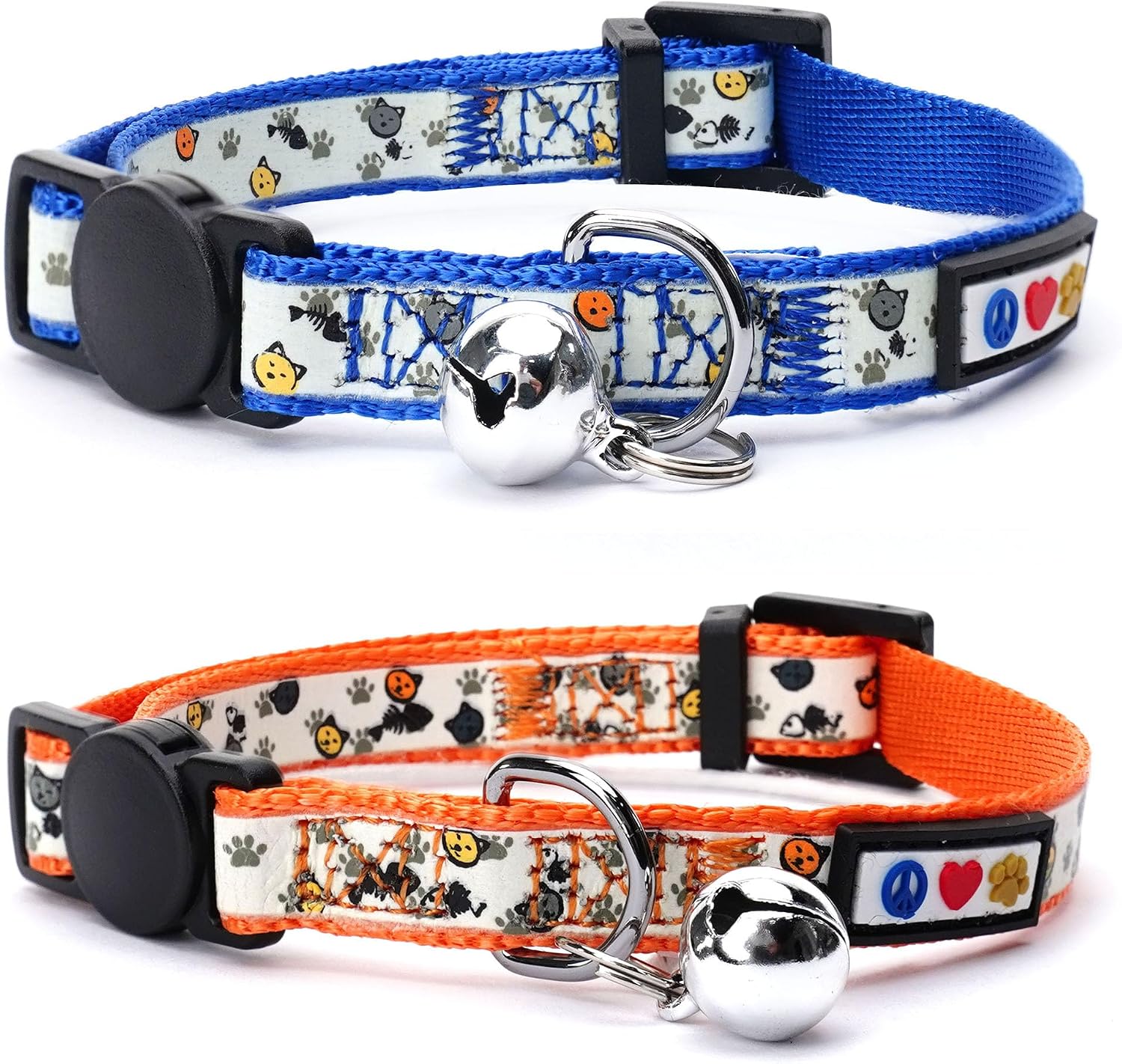 Pawtitas Glow in the Dark Cat Collar with Breakaway Safety Buckle & Bell Adjustable Kitten Collar, Pink - Image 13