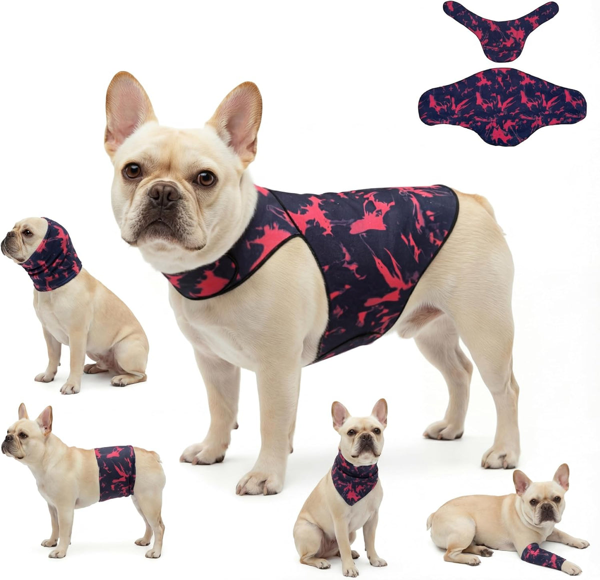 DAJIDALI(R) Dog & Cat Anxiety Vest & Spay Recovery Suit - Silent Adjustable Calming Wrap for Surgery & Thunderstorms - 2-Piece Cone & Recovery Onesie Alternative - Image 9