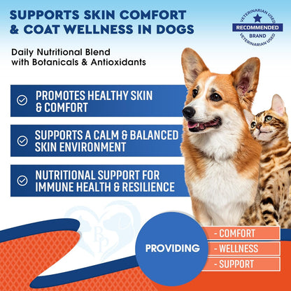 Herbal anti itch supplement liquid bottle with dropper